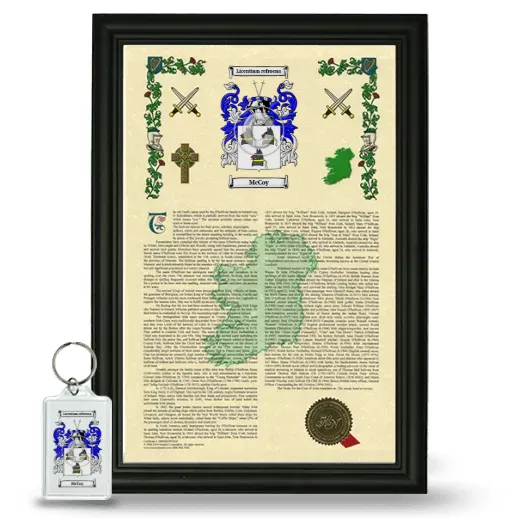 McCoy Framed Armorial History and Keychain - Black