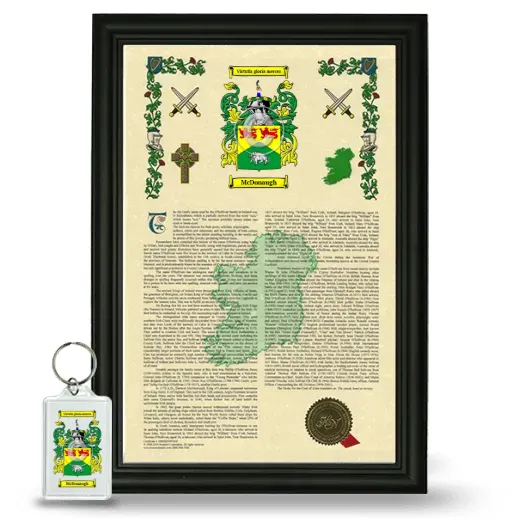 McDonaugh Framed Armorial History and Keychain - Black