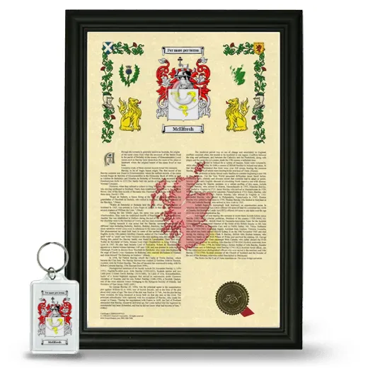 McElfresh Framed Armorial History and Keychain - Black