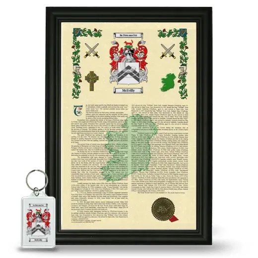 McEvilly Framed Armorial History and Keychain - Black
