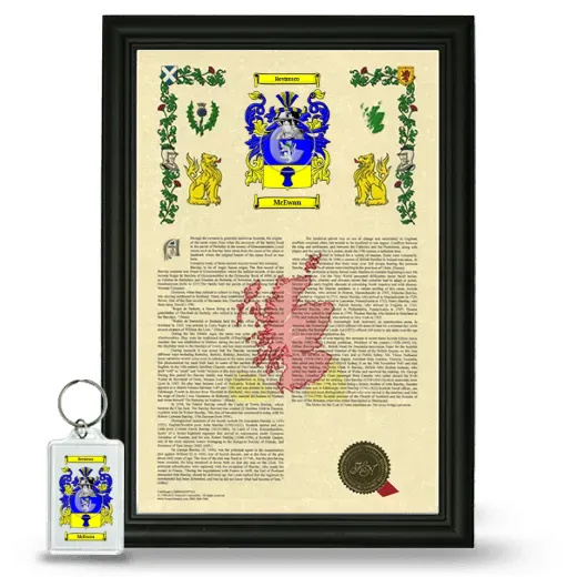 McEwan Framed Armorial History and Keychain - Black