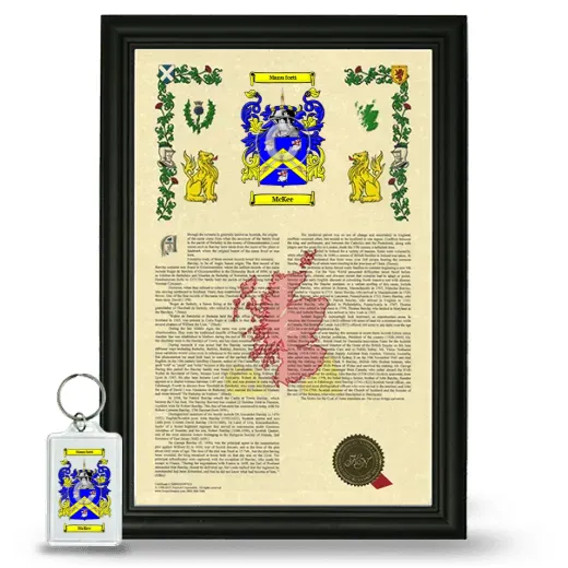 McKee Framed Armorial History and Keychain - Black