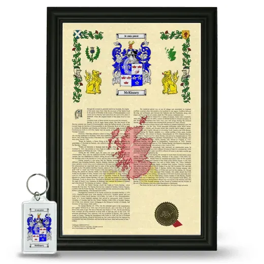 McKinney Framed Armorial History and Keychain - Black