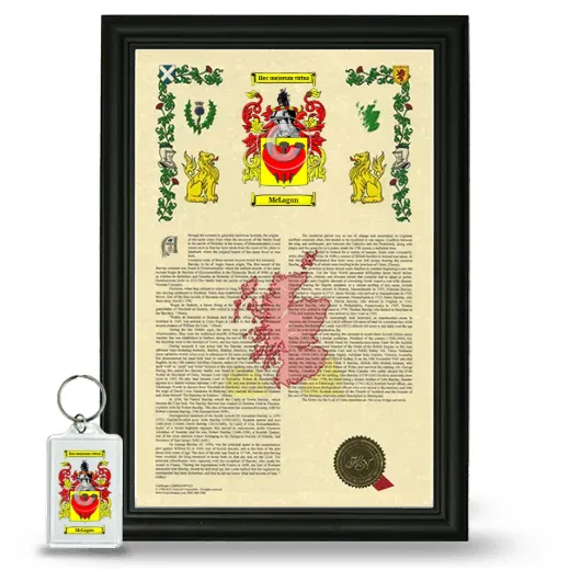 McLagan Framed Armorial History and Keychain - Black