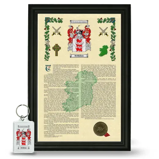 McMahon Framed Armorial History and Keychain - Black