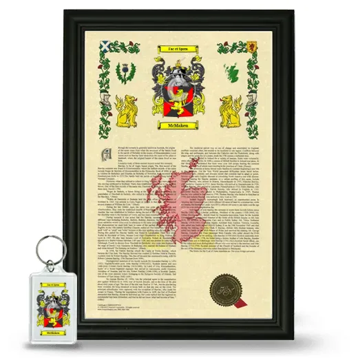 McMaken Framed Armorial History and Keychain - Black