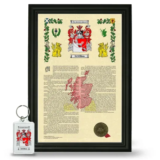 McWilliam Framed Armorial History and Keychain - Black