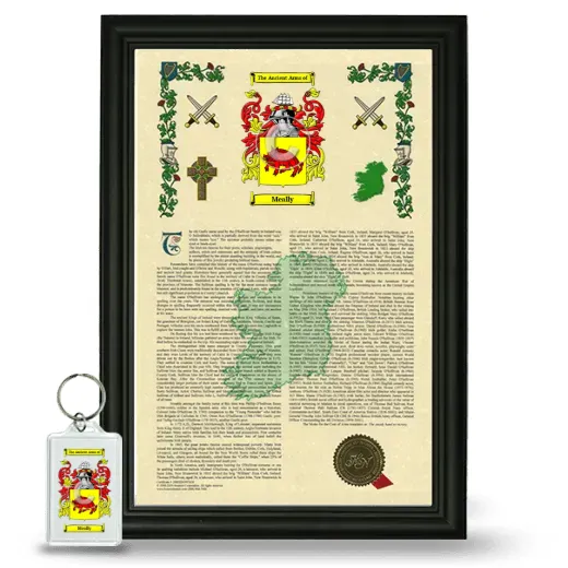 Meally Framed Armorial History and Keychain - Black