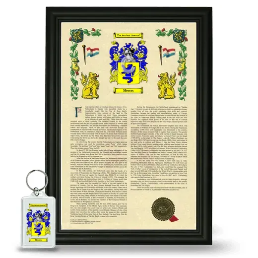 Meeres Framed Armorial History and Keychain - Black