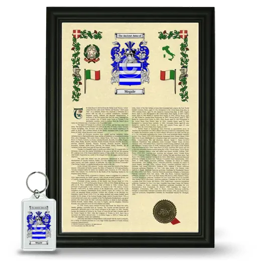 Megale Framed Armorial History and Keychain - Black