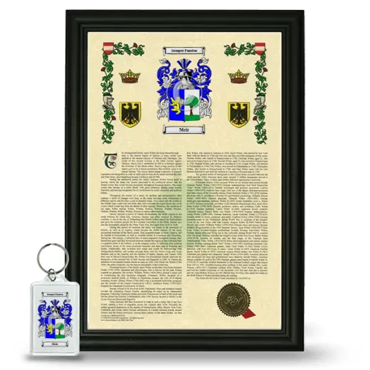 Meir Framed Armorial History and Keychain - Black