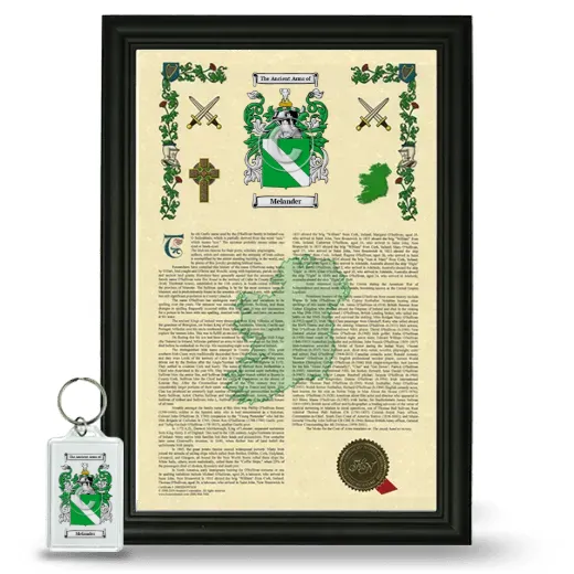 Melander Framed Armorial History and Keychain - Black