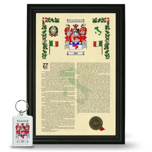 Meli Framed Armorial History and Keychain - Black