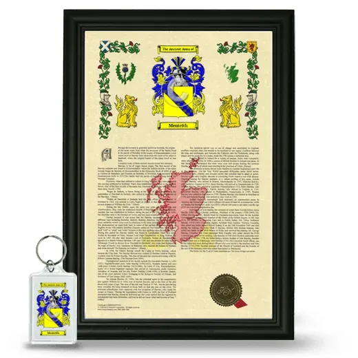 Menteith Framed Armorial History and Keychain - Black