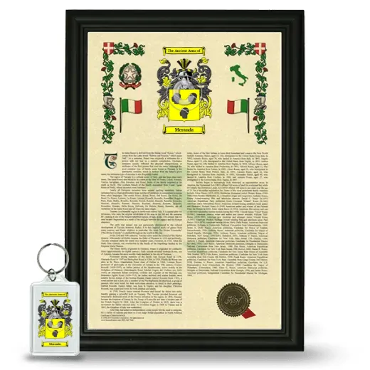 Meranda Framed Armorial History and Keychain - Black