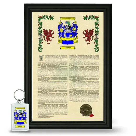 Merrick Framed Armorial History and Keychain - Black