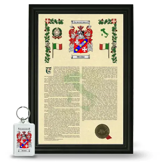Messino Framed Armorial History and Keychain - Black