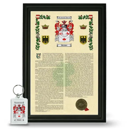 Messner Framed Armorial History and Keychain - Black