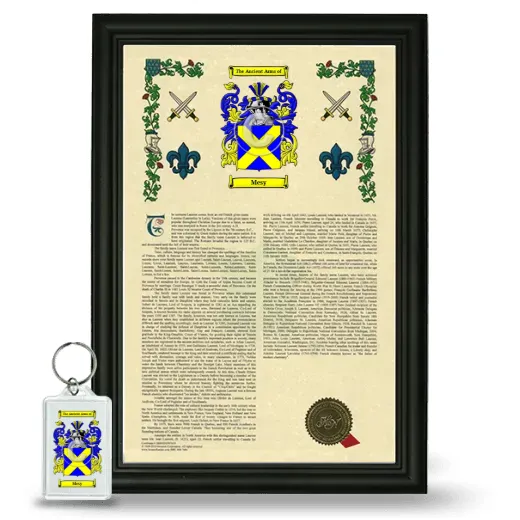 Mesy Framed Armorial History and Keychain - Black