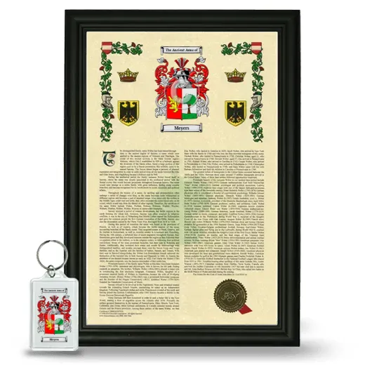 Meyers Framed Armorial History and Keychain - Black