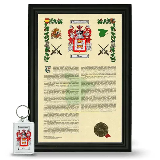 Meza Framed Armorial History and Keychain - Black