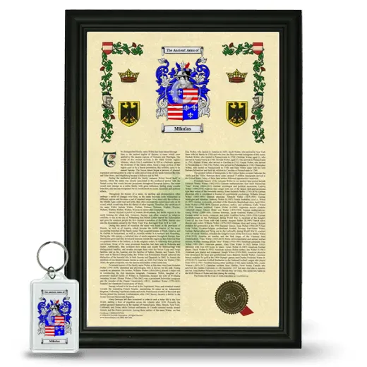 Mikulas Framed Armorial History and Keychain - Black