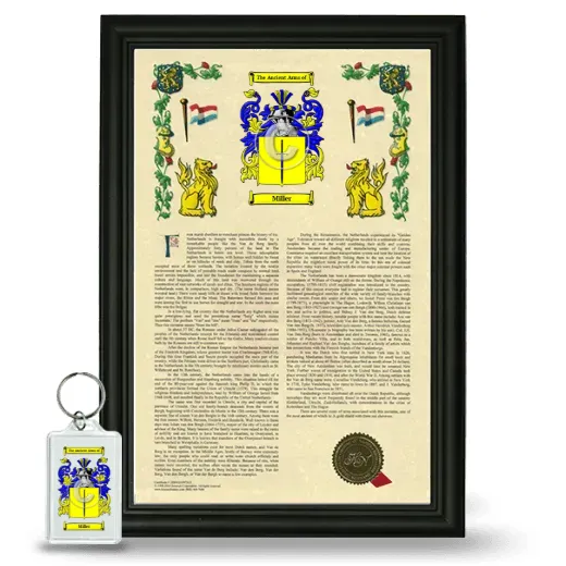 Miller Framed Armorial History and Keychain - Black