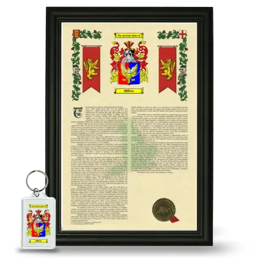 Milten Framed Armorial History and Keychain - Black