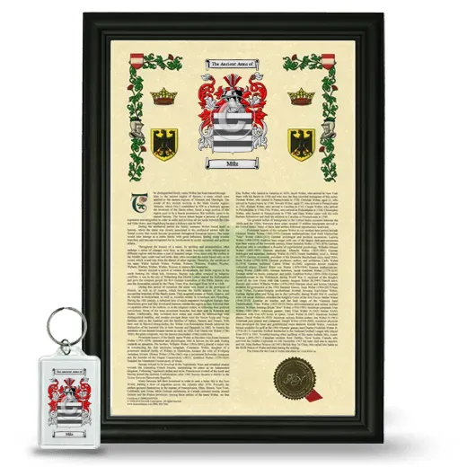 Milz Framed Armorial History and Keychain - Black