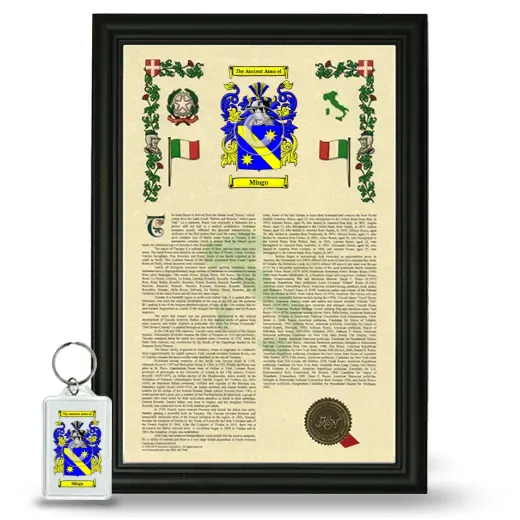 Mingo Framed Armorial History and Keychain - Black