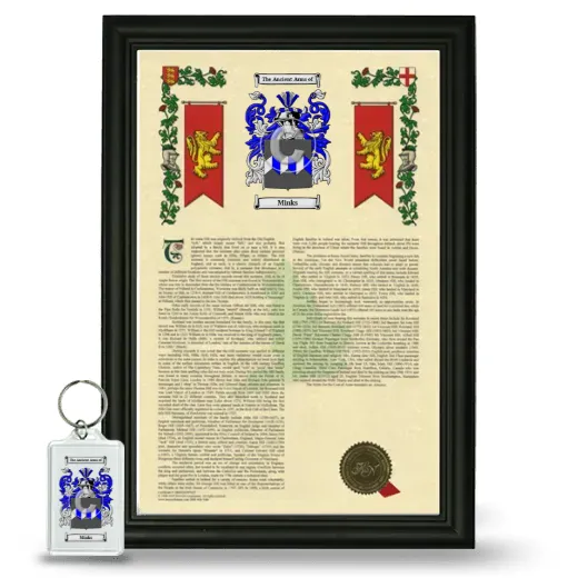 Minks Framed Armorial History and Keychain - Black