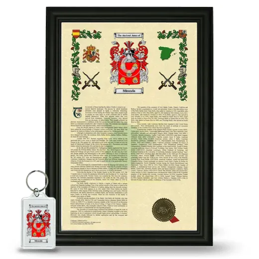 Miranda Framed Armorial History and Keychain - Black
