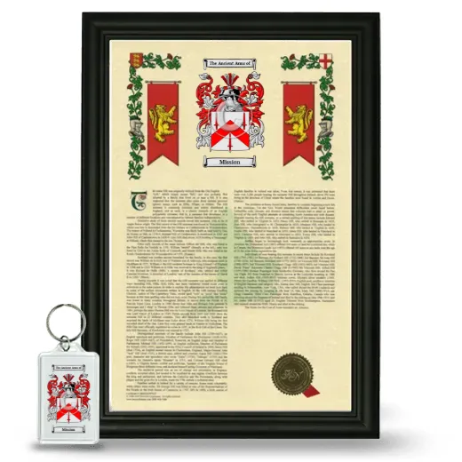 Mission Framed Armorial History and Keychain - Black