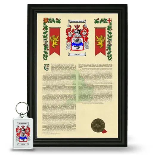 Mittal Framed Armorial History and Keychain - Black