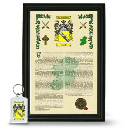 Monelly Framed Armorial History and Keychain - Black