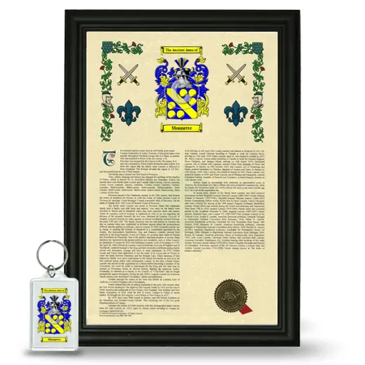 Monnette Framed Armorial History and Keychain - Black