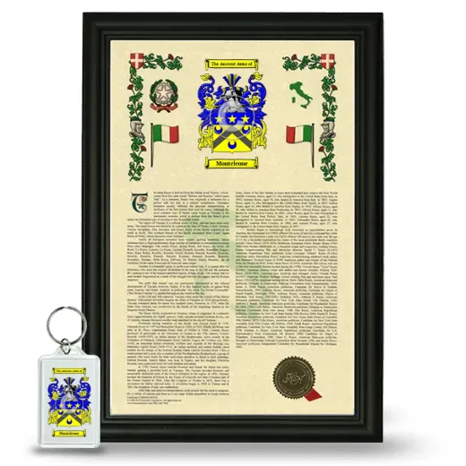 Monteleone Framed Armorial History and Keychain - Black