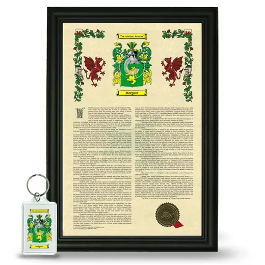 Morgant Framed Armorial History and Keychain - Black