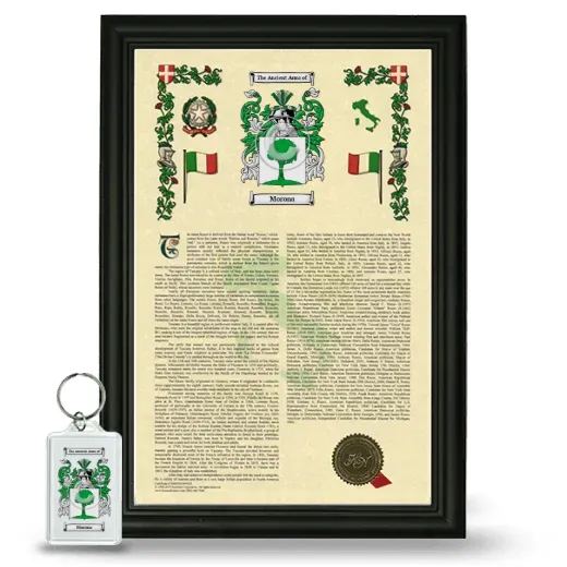 Morona Framed Armorial History and Keychain - Black