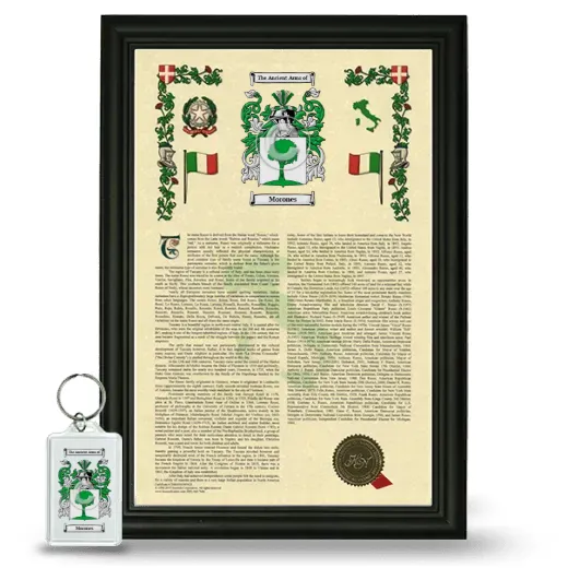 Morones Framed Armorial History and Keychain - Black