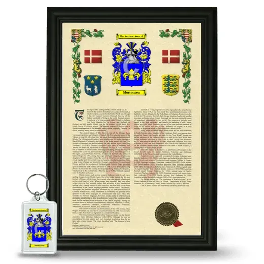 Mortensen Framed Armorial History and Keychain - Black