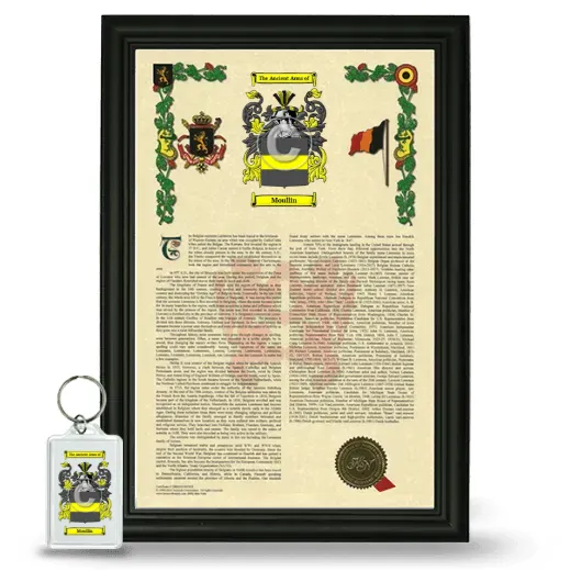 Moullin Framed Armorial History and Keychain - Black