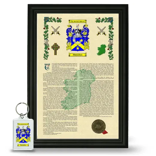 Moynahan Framed Armorial History and Keychain - Black