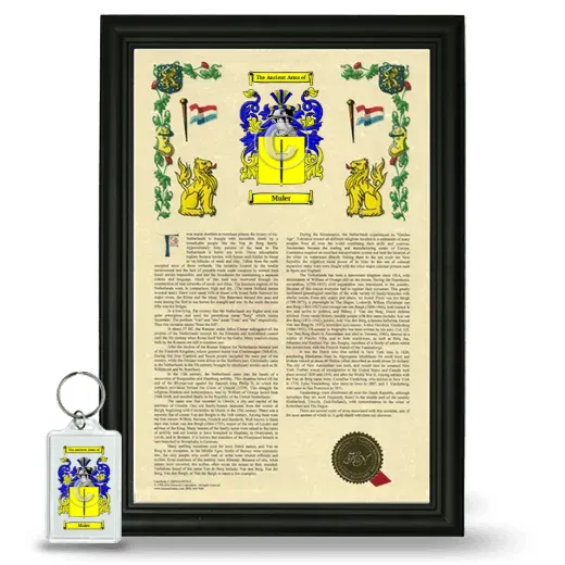 Muler Framed Armorial History and Keychain - Black