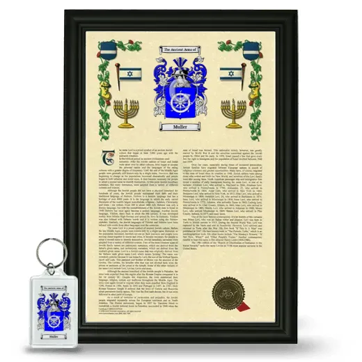 Muller Framed Armorial History and Keychain - Black