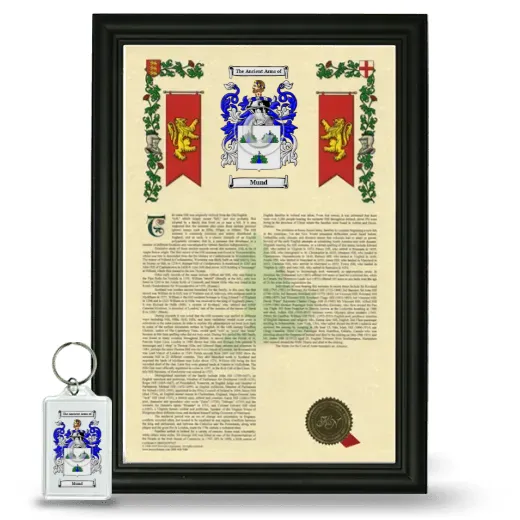 Mund Framed Armorial History and Keychain - Black