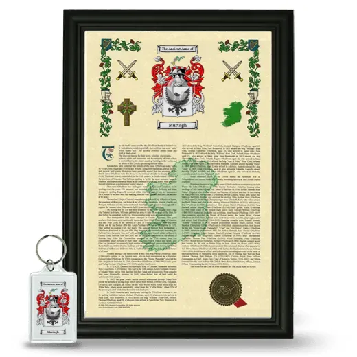 Murtagh Framed Armorial History and Keychain - Black