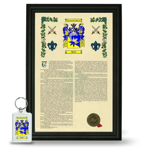 Myatt Framed Armorial History and Keychain - Black