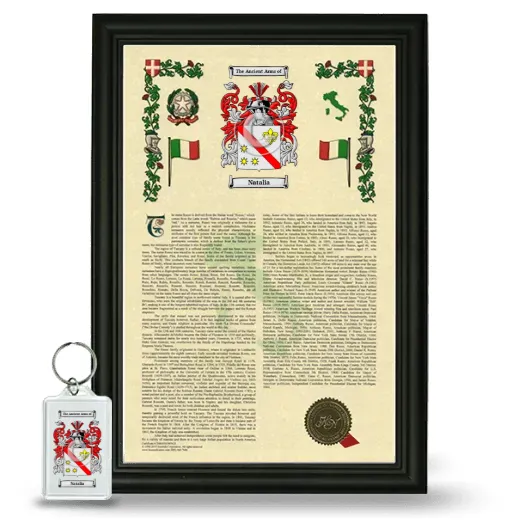 Natalia Framed Armorial History and Keychain - Black