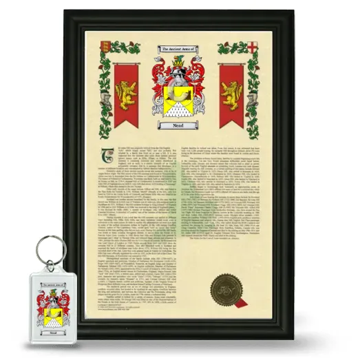 Nead Framed Armorial History and Keychain - Black